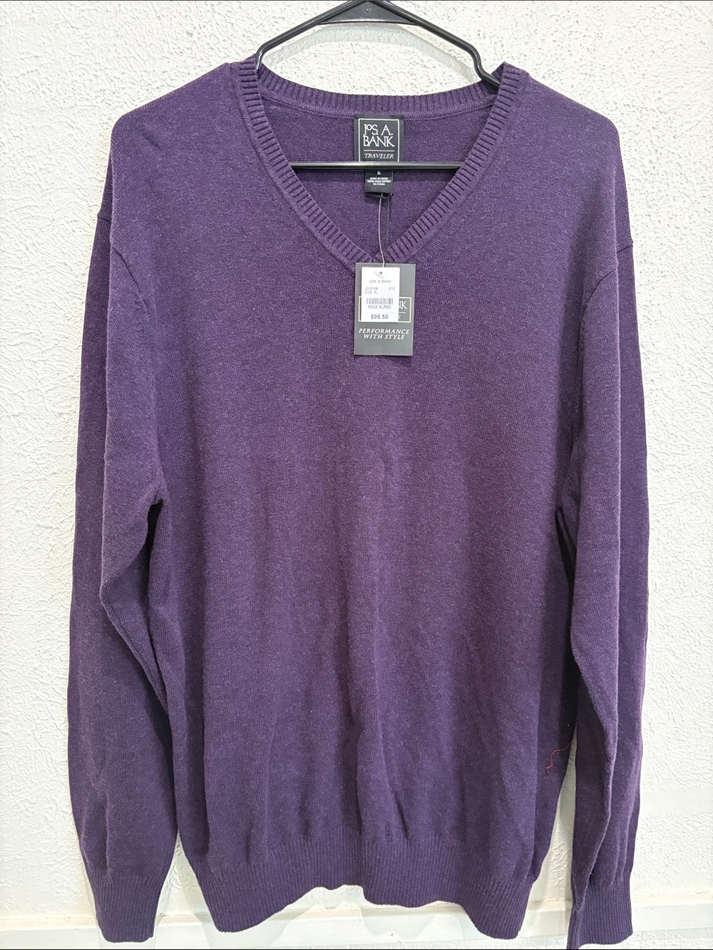 Jos. A. Bank Purple V-Neck Men's Sweater